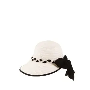 Γυναικείο καπέλο τύπου ψάθινο με γείσο Modissimo Άσπρο idees-dimiourgies.gr
