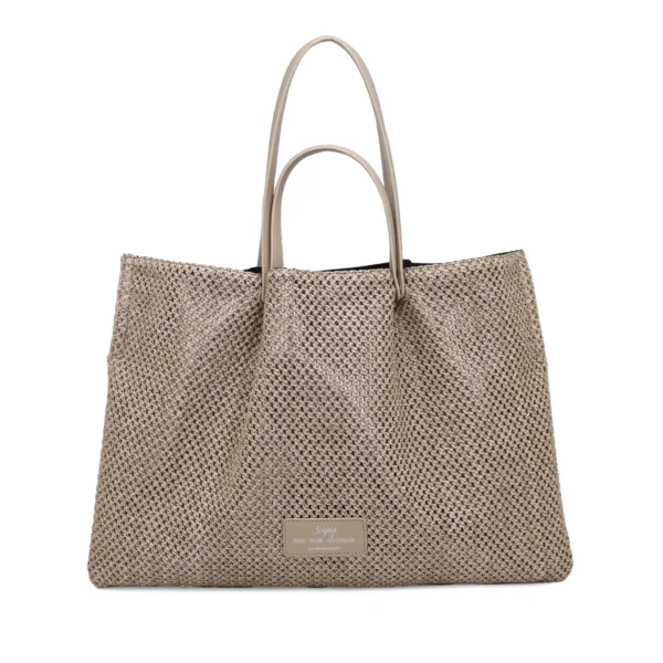 Le Pandorine dark grey Double Handle Shopper Cleo idees-dimiourgies.gr