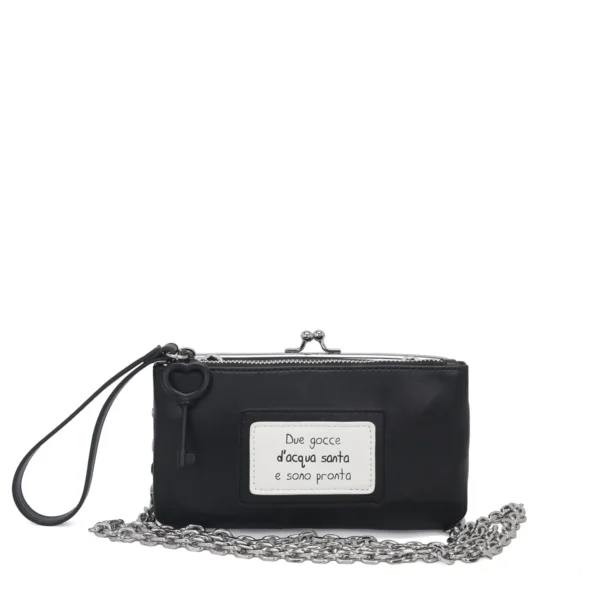 Le Pandorine black Mirella Pochette With Wristband idees-dimiourgies.gr