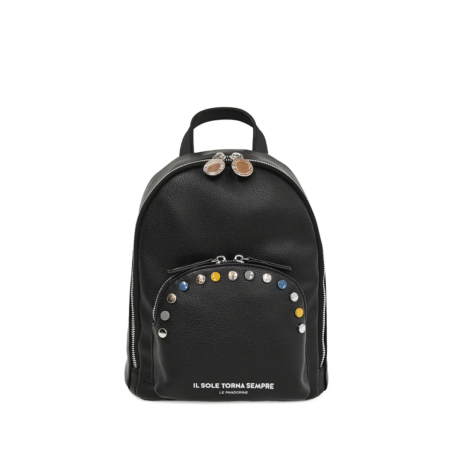 Le Pandorine black Brenda Backpack With Studs Multicolor idees-dimiourgies.gr