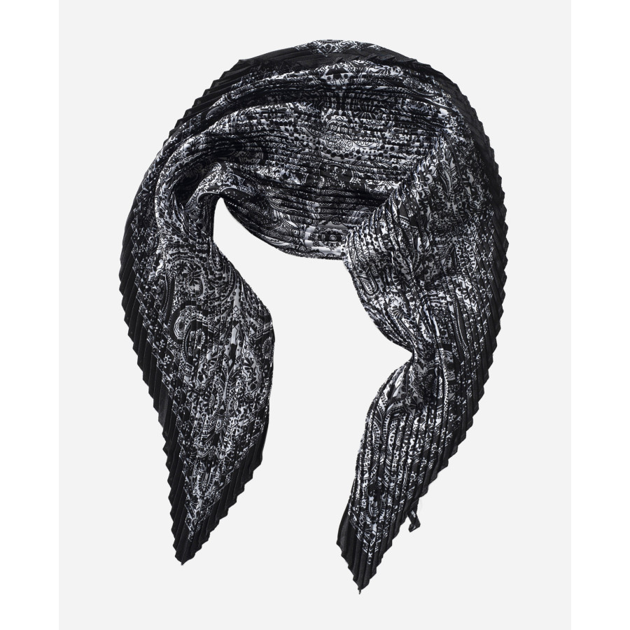 Φουλάρι πλισέ silk feeling με λαχούρια idees-dimiourgies.gr