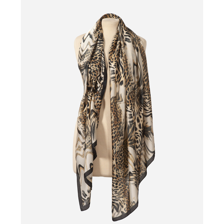 Φουλάρι silk feeling με animal print idees-dimiourgies.gr