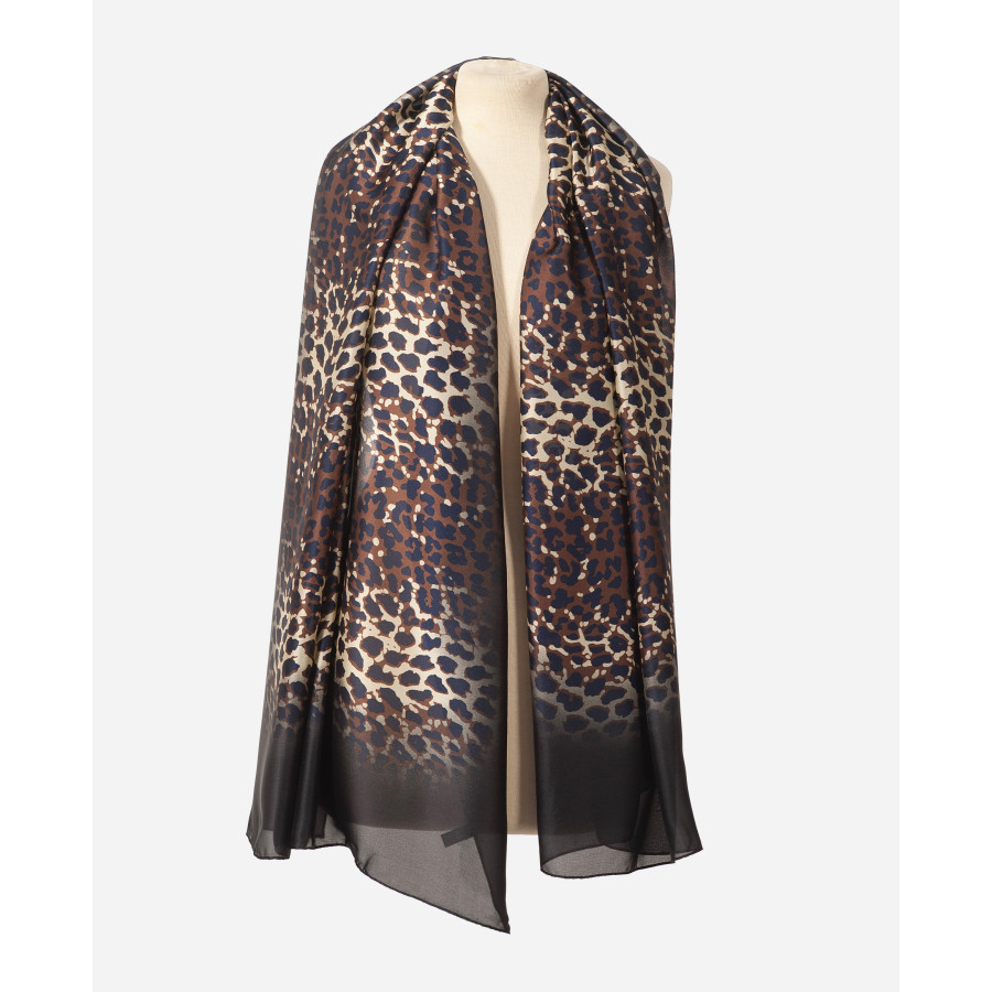 Φουλάρι silk feeling με animal print idees-dimiourgies.gr