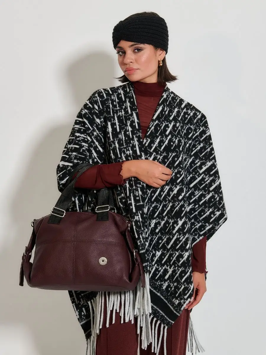 Κάπα δίχρωμη με κρόσσια Μαύρο/Γκρι idees-dimiourgies.gr