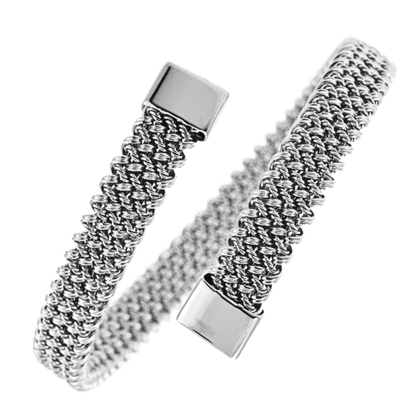 Βραχιόλι τυλιχτό από ανοξείδωτο ατσάλι με πλέξη. idees-dimiourgies.gr