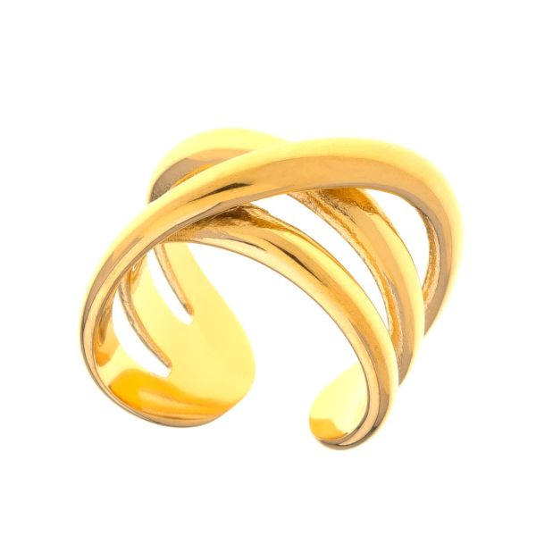 Δαχτυλίδι από ανοξείδωτο ατσάλι με γεωμετρικό σχέδιο και ρυθμιζόμενο μέγεθος. idees-dimiourgies.gr