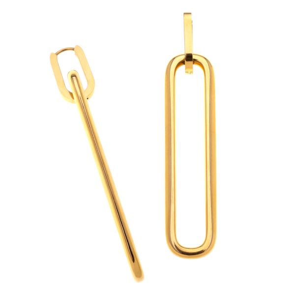 Μακριά σκουλαρίκια από ανοξείδωτο ατσάλι. idees-dimiourgies.gr