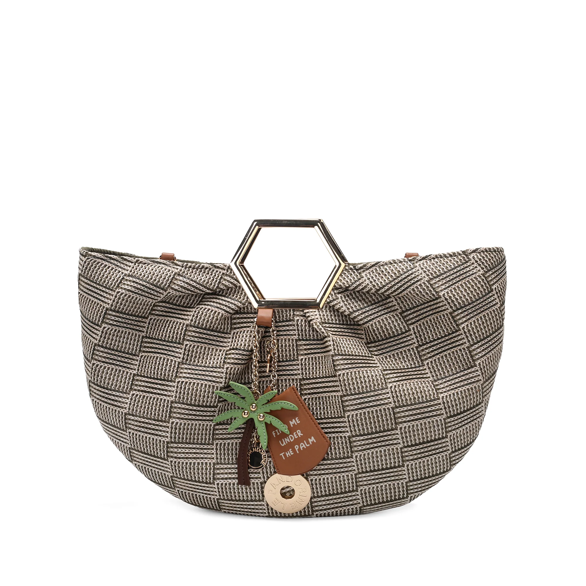 Τσάντα Miriam με μεταλλική λαβή σε μπλε χρώμα avio Le Pandorine idees-dimiourgies.gr