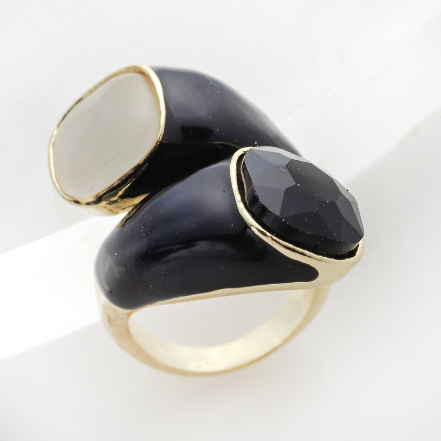 Δαχτυλίδι με σμάλτο Μαύρο idees-dimiourgies.gr