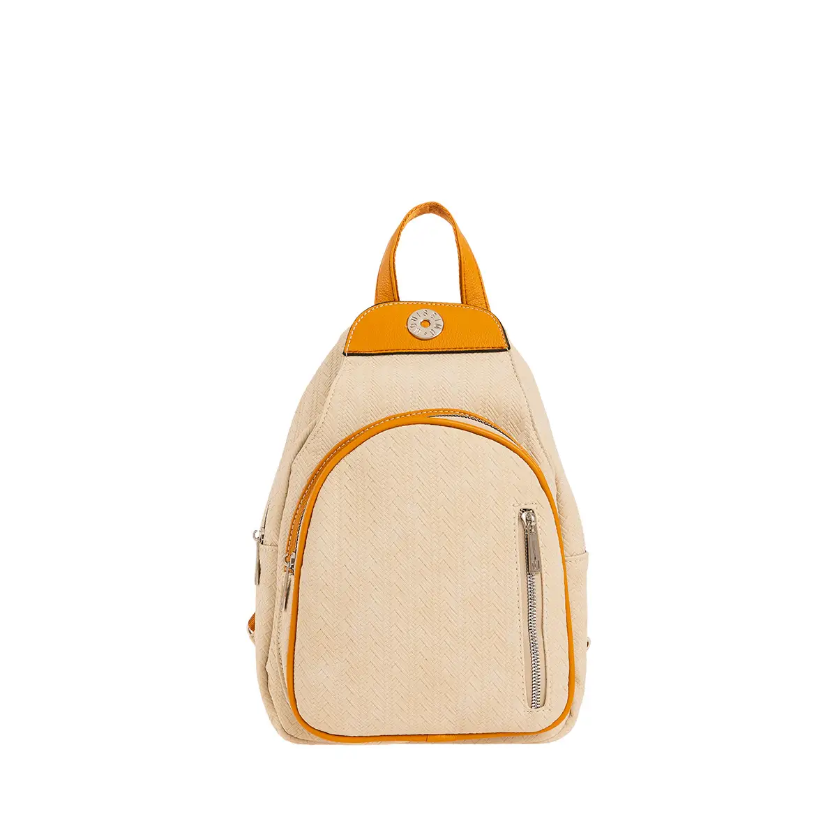 Τσάντα πλάτης δίχρωμη Εκρού idees-dimiourgies.gr