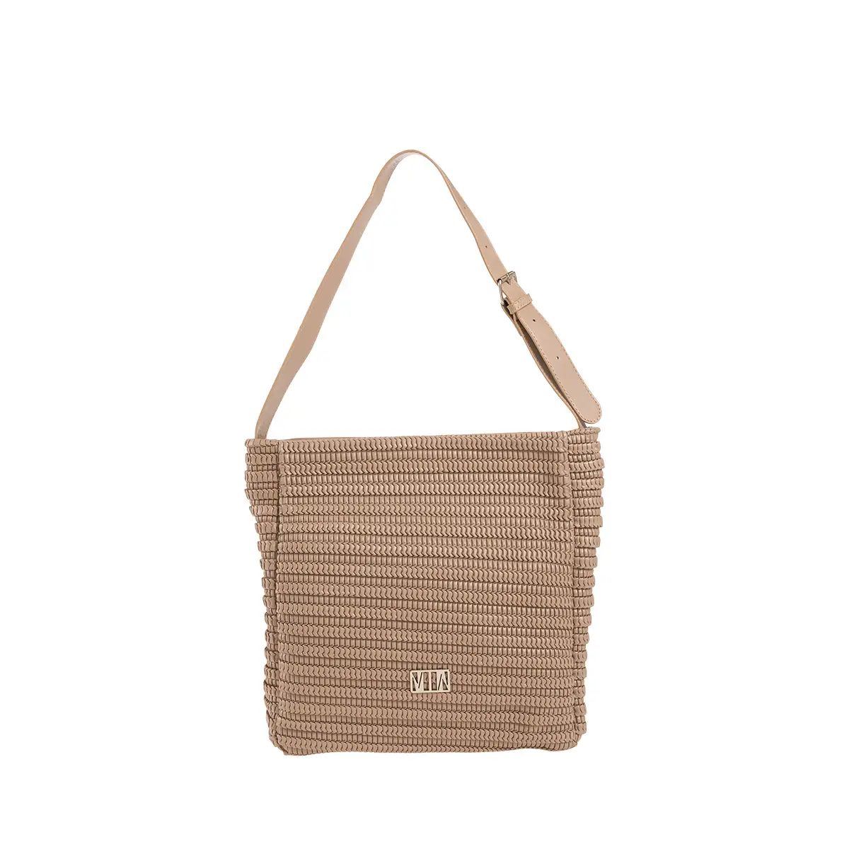 Τσάντα ώμου με ανάγλυφη υφή Γκρι Έλεφαντ idees-dimiourgies.gr