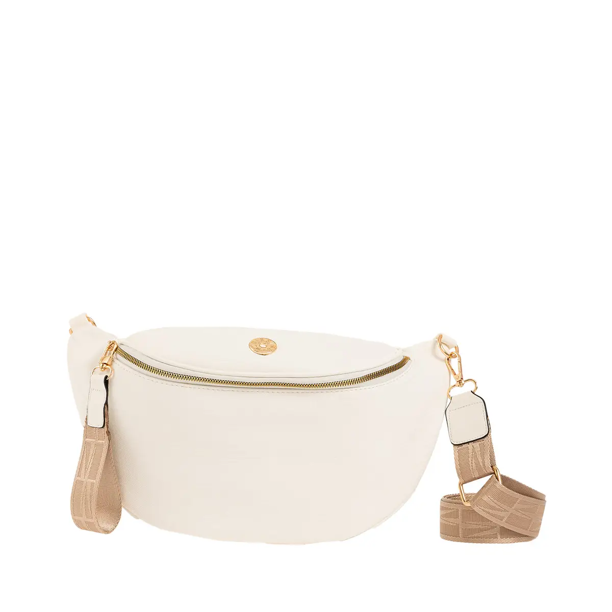 Τσάντα χιαστί τύπου μπανάνα Λευκό idees-dimiourgies.gr