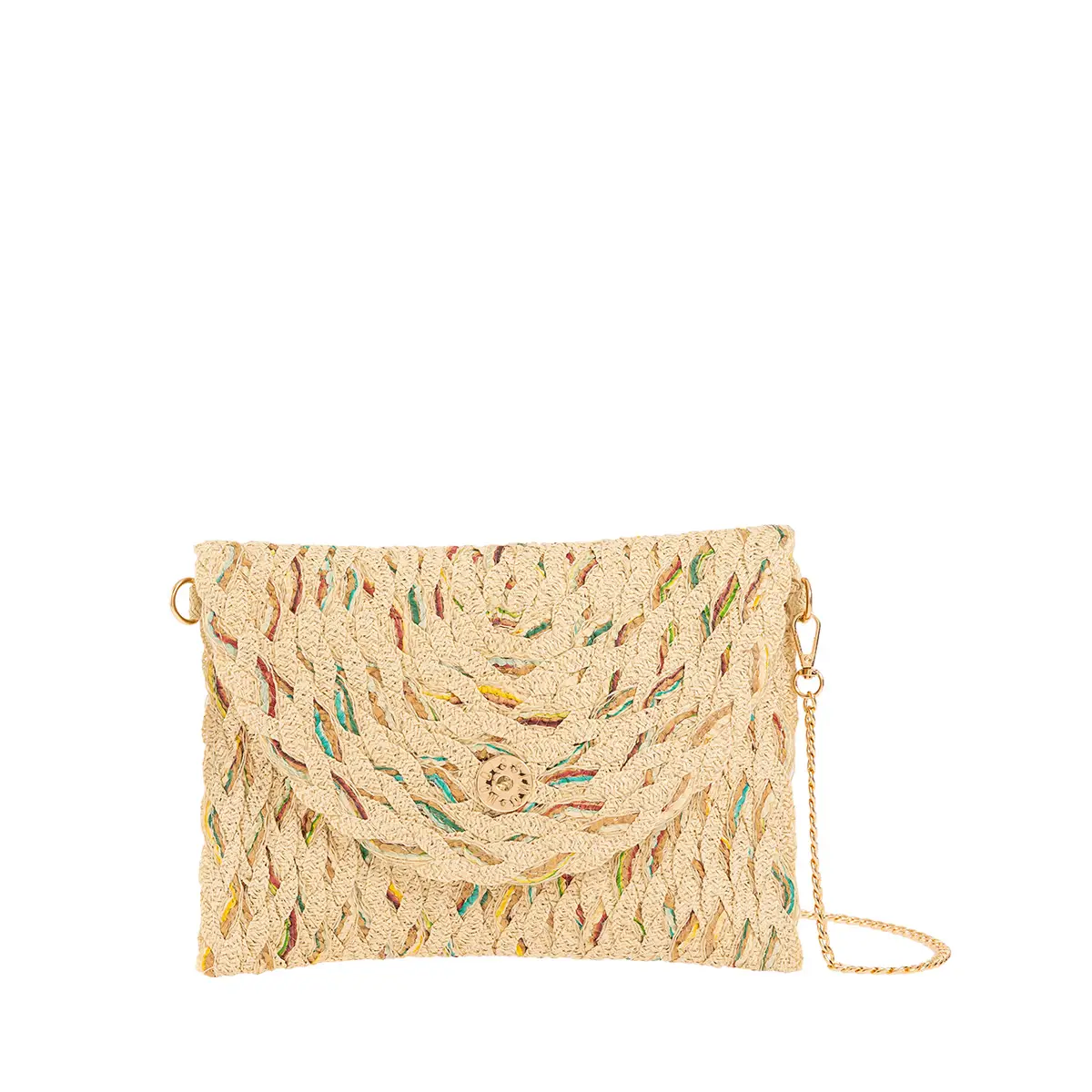 Τσαντάκι φάκελος χιαστί τύπου ψάθινος Εκρού idees-dimiourgies.gr