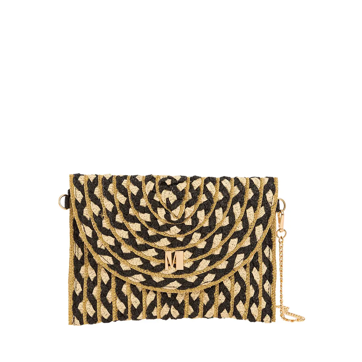 Τσαντάκι φάκελος χιαστί τύπου ψάθινος Μαύρο idees-dimiourgies.gr