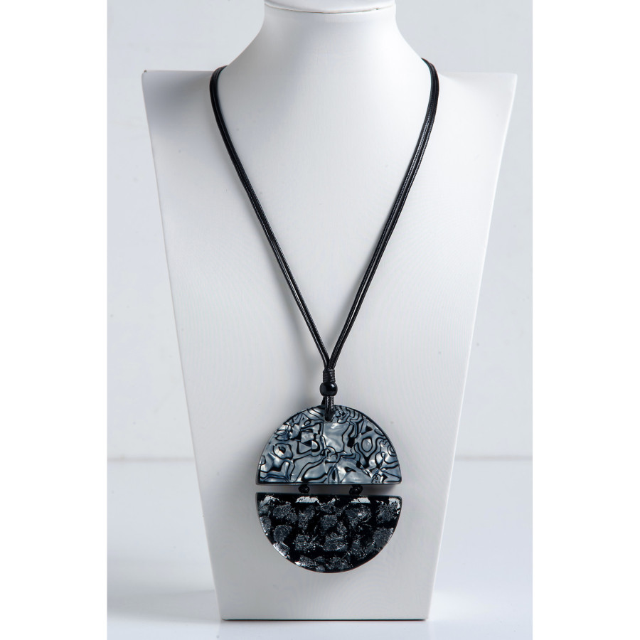 Black & Silver Harmony – Μοντέρνο Χειροποίητο Κολιέ idees-dimiourgies.gr
