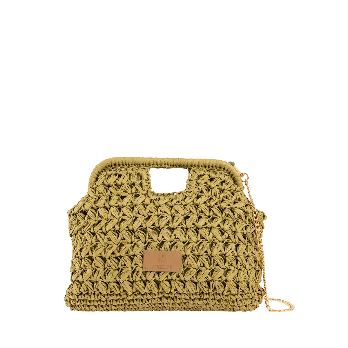Τσαντάκι clutch ψάθινο Λαδί idees-dimiourgies.gr