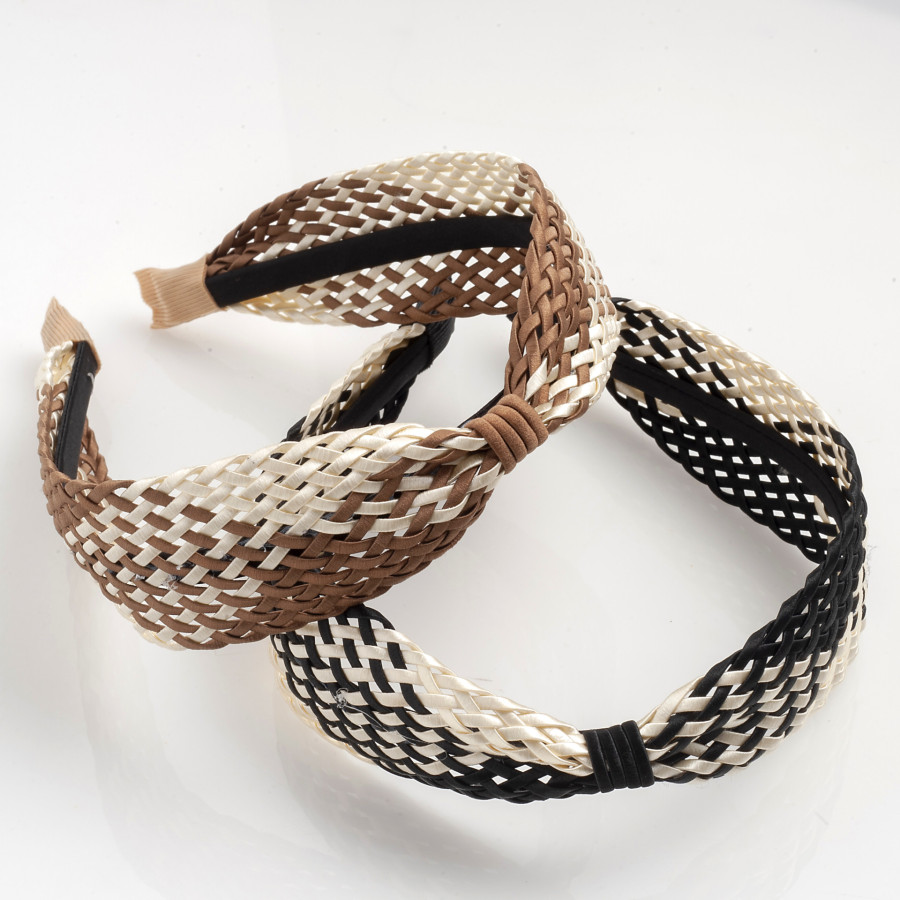 Στέκα μαλλιών ψάθινη Boho Chic Μαύρο idees-dimiourgies.gr