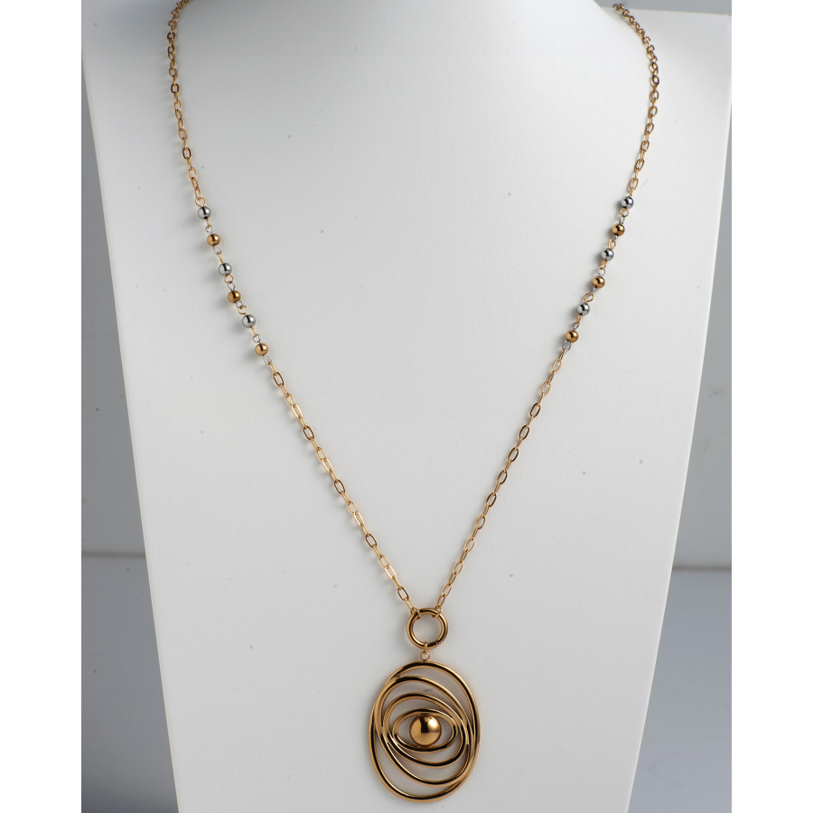 Κολιέ ατσάλινο Spiral Elegance idees-dimiourgies.gr