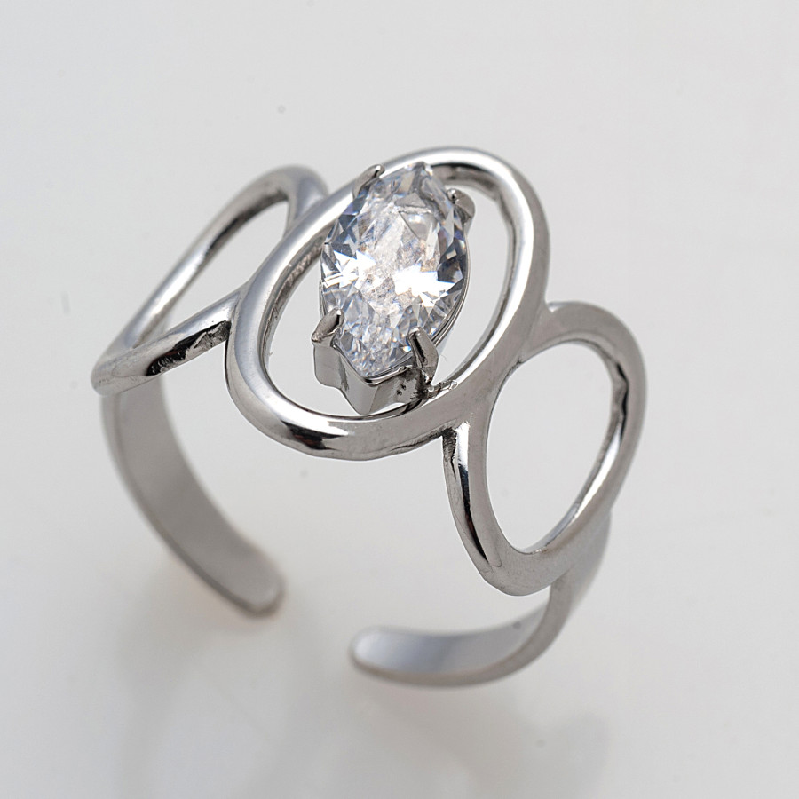 Δαχτυλίδι ατσάλινο Crystal Elegance idees-dimiourgies.gr